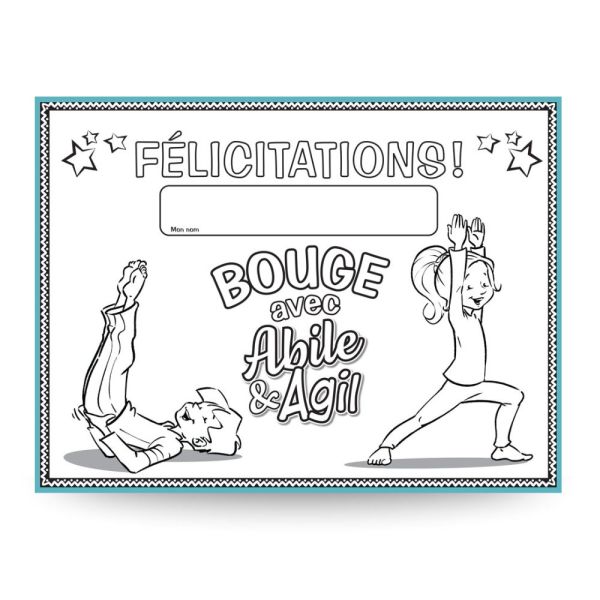 Diplôme de félicitations Je Bouge avec Abile&Agil