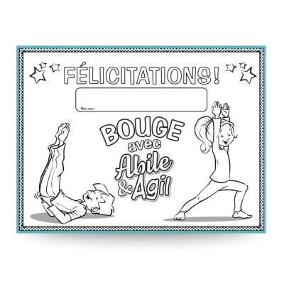 Diplôme de félicitations Je Bouge avec Abile&Agil